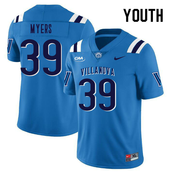 Youth #39 Luke Myers Villanova Wildcats College Football Jerseys Stitched Sale-Light Blue